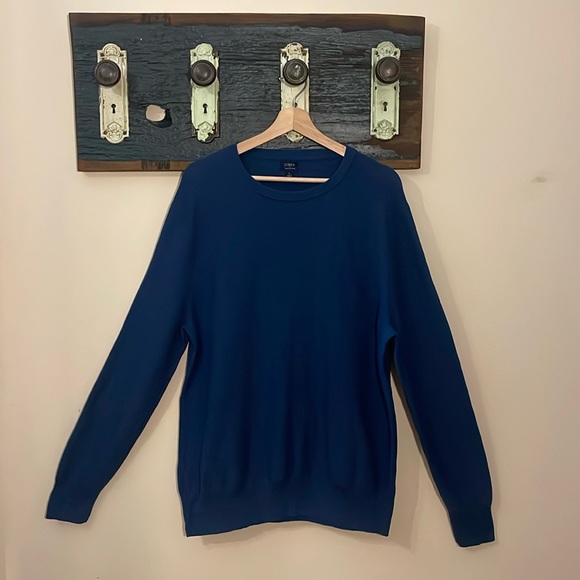 2/$30 J. Crew Blue Cotton Sweater Size Large - Picture 2 of 14